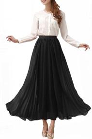 img 3 attached to 👗 Chic Vintage Chiffon Midi Skirts for Women by Afibi