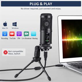 img 3 attached to 🎙️ Computer USB Microphone, Gaming Mic with Tripod Stand, 192KHZ/24BIT PC Condenser Mic for Recording Streaming YouTube Zoom Podcasting, Windows Mac OS PS4 Compatible