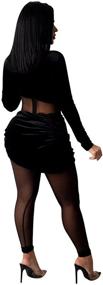 img 3 attached to Mintsnow Sexy Mesh Patchwork Jumpsuit: Elegant Bandage Bodysuit for Women - Long Sleeve Party Wear