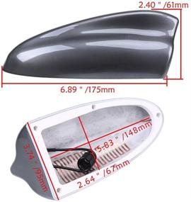 img 3 attached to 🦈 Enhanced Functionality Gray Car Antenna Shark Fin for AM FM Radio Signal with Adhesive Tape Base - Possbay