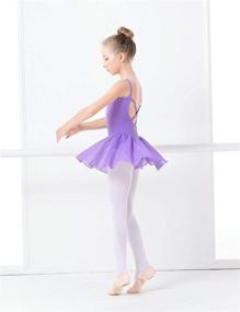 img 2 attached to 🩰 Dazzle on the Dance Floor: Daydance Short Sleeve Skirted Leotard Dress for Girls in Ballet and Dance