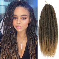 🔗 6 packs of 18 inch t27 marley hair extensions: long afro kinky curly hair for faux locs or twists - high-quality synthetic fiber braiding hair logo