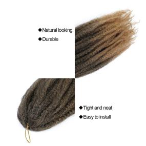 img 2 attached to 🔗 6 Packs of 18 inch T27 Marley Hair Extensions: Long Afro Kinky Curly Hair for Faux Locs or Twists - High-Quality Synthetic Fiber Braiding Hair