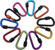 🔐 10-pack of acenilen aluminum d shape buckles | camping keychain carabiner clips with secure rotation gate hooks логотип