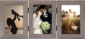 img 3 attached to Grey, 1-Pack - Golden State Art, 4x6 Trifold Hinged Picture Frame with 3 Openings, Real Glass, Desk Top Family Photo Collage (4x6 Triple)