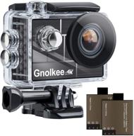 📷 gnolkee 4k wifi экшн-камера - водонепроницаемая камера с объективом ultra wide angle 170°, 2" ips-экраном - подводная камера для gopro, компьютерная веб-камера - youtube/vlogging video - комплект аксессуаров включен логотип