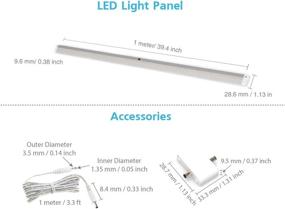 img 1 attached to 💡 Eshine White Finish, Extra Long 40 Inch LED Under Cabinet Lighting Panel Bar with Dimmable IR Sensor and Accessories (No Power Supply), Cool White (6000K)