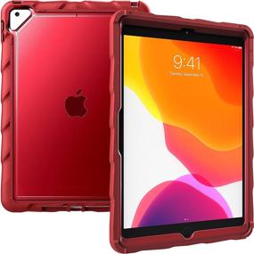 img 4 attached to 🍎 Gumdrop Cases Apple iPad 8G/7G 10.2 inch (2021) Hideaway Clear Case - Rugged Heavy Duty Protective Tablet Case for Kids with 360 Silicone and Screen Protector - Bright Red