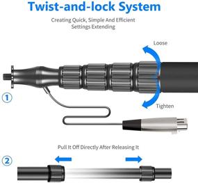 img 3 attached to 🎙️ Neewer NW-088 Подвесная микрофонная стойка с встроенным XLR-кабелем, растяжимая микрофонная стойка из алюминия с пеными рукоятками и винтовыми замками, регулируемая длина от 2,7фт до 10,9фт - идеально подходит для микрофонов Zoom.