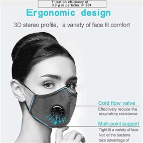 img 3 attached to 🌿 BQB Reusable Cotton Face Mask - Outdoor Unisex Protective Mouth Nose Dust Cover, Fully Machine Washable Cloth Masks for Better SEO