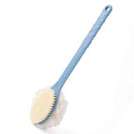 🧼 blue back body brush with bristles and loofah, honoma 17 inches long handle back scrubber for skin exfoliation and massage, suitable for wet or dry use, men and women logo