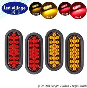 img 4 attached to 4 Pcs LedVillage 6 Inch Kit Included 2 Amber 2 Red Free Rubber Plugs 24 Diodes SMD High Brightness Clearance Lamp Side Marker Light Turn Tail Universal Trailer Truck Caravan Surface Mount LED 12V DC
