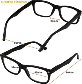 img 2 attached to Set of 4 Black Spring Hinge Reading Glasses - High-Quality Readers for Men and Women