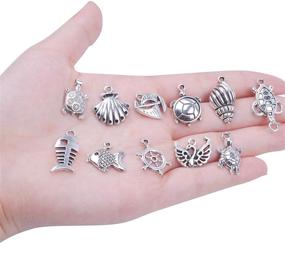 img 1 attached to 🐠 BronaGrand 100pcs Mixed Antique Silver DIY Ocean Fish & Sea Creatures Charms Pendants: Perfect for Stunning Bracelet and Necklace Creations