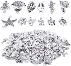 img 4 attached to 🐠 BronaGrand 100pcs Mixed Antique Silver DIY Ocean Fish & Sea Creatures Charms Pendants: Perfect for Stunning Bracelet and Necklace Creations