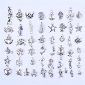 img 3 attached to 🐠 BronaGrand 100pcs Mixed Antique Silver DIY Ocean Fish & Sea Creatures Charms Pendants: Perfect for Stunning Bracelet and Necklace Creations