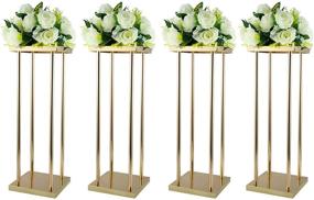 img 4 attached to 💐 Enhance Wedding Decor with the Vincidern 4PCs Geometric Flower Stand and Display Rack (23.6 inch Tall)