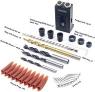 🔧 enhanced woodworking precision: 39pcs oblique hole locator kit with 15 degree angle drill punch, pocket hole jig guide clamp, and aluminum alloy drill bits (black) logo