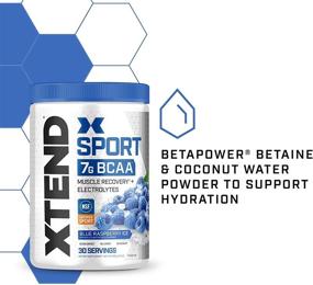 img 2 attached to 🍧 XTEND Sport BCAA Powder Blue Raspberry Ice - Enhanced Recovery & Hydration Electrolyte Powder - 30 Servings