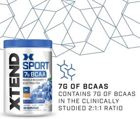 img 3 attached to 🍧 XTEND Sport BCAA Powder Blue Raspberry Ice - Enhanced Recovery & Hydration Electrolyte Powder - 30 Servings