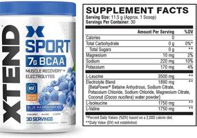 img 1 attached to 🍧 XTEND Sport BCAA Powder Blue Raspberry Ice - Enhanced Recovery & Hydration Electrolyte Powder - 30 Servings