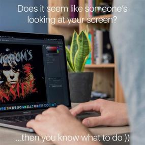 img 2 attached to 🔒 Матовая защитная пленка для экрана Homy Privacy для ноутбуков с широкоформатным экраном 14.0 дюйма с бонусным крышкой для веб-камеры и папкой для хранения. Легко снимаемый приватный фильтр, размер: 6 7/8 x 12 3/16 дюйма (без учета краев).
