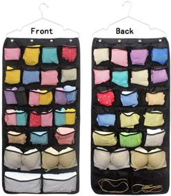 img 4 attached to Organize Your Underwear, Stockings, Bras, and Socks with SPIKG Dual-Sided Hanging Closet Organizer - 42 Pockets Black