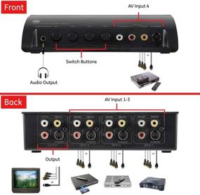 img 2 attached to 4-портовый переключатель RCA AV от GE для телевизора: подключение 4 устройств с выходом RCA, поддержка S-Video, аудио/видео, игровые приставки, DVD, видеомагнитофоны | Модель: 38807