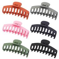 💇 tobatoba 6 pack large claw clips for thick hair - no slip hair barrettes with strong grip - ponytail holders for women & girls in 6 vibrant colors logo