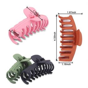 img 2 attached to 💇 TOBATOBA 6 Pack Large Claw Clips for Thick Hair - No Slip Hair Barrettes with Strong Grip - Ponytail Holders for Women & Girls in 6 Vibrant Colors