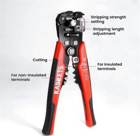 img 3 attached to KAIWEETS 3-in-1 Heavy Duty Automatic Wire Stripper - Self-Adjusting Wire Stripping Tool, 10-24 AWG Wire Cutter Ideal for Electrical Cable Cutting and Crimping