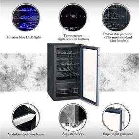 img 2 attached to Freestanding Stainless Steel Frame Smad 33-Bottle Wine Fridge Compressor Wine Cooler