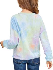 img 1 attached to 👧 GRAPENT Girls Casual Tie Dye Print Sweatshirts: Active Long Sleeve Crewneck Pullover Tops in Size Medium (6-7 Years)