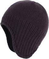 connectyle men's warm winter hats: stay cozy with fleece-lined earflap hat & daily beanie watch cap logo