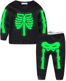 img 4 attached to 👻 Mud Kingdom Toddler Halloween Skeleton Boys' Clothing Sets