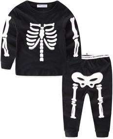 img 3 attached to 👻 Mud Kingdom Toddler Halloween Skeleton Boys' Clothing Sets