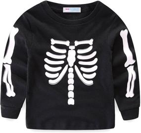 img 2 attached to 👻 Mud Kingdom Toddler Halloween Skeleton Boys' Clothing Sets