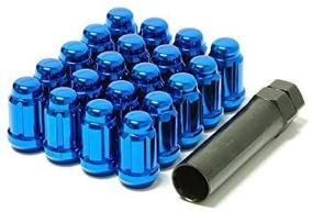 img 1 attached to 🔧 Muteki 41885U Chrome Blue 12mm x 1.25mm Closed End Spline Drive Lug Nut Set with Key (Pack of 20)