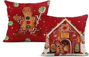 img 4 attached to Rouihot Christmas Gingerbread Pillowcases Cushion