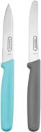 🔪 farberware professional paring knives set – aqua sky and grey: enhanced precision and versatility logo