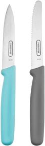 img 2 attached to 🔪 Farberware Professional Paring Knives Set – Aqua Sky and Grey: Enhanced Precision and Versatility