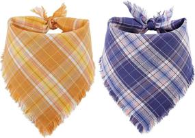 img 4 attached to 🐶 BoomBone Easter Dog Bandana Set, Plaid Triangle Bibs Pet Scarf Accessories for Dogs