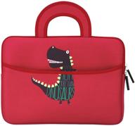 🦖 moko 7-8" kids tablet sleeve - neoprene carrying bag with luna controller compatibility - dinosaur red design logo