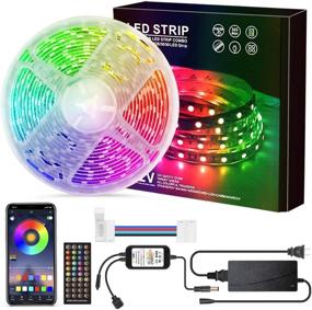 img 4 attached to 🌈 Semlos 16.4ft Bluetooth Waterproof 5050 RGB 300Leds LED Strip Light - Color Changing Lights for TV, Party, Bedroom, Kitchen, Home Decoration