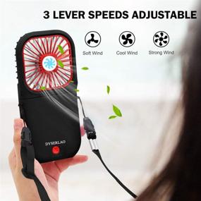 img 1 attached to DYSERLAO Handheld Fan - 3000mAh Rechargeable Battery, Portable Mini Fan with Foldable Design, Adjustable 3 Speeds & 4-10 Hours Operation, Low Noise, Lanyard - Ideal for Girls, Kids, Women, Men, Home, Office, Travel, Outdoor (Black)