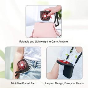 img 2 attached to DYSERLAO Handheld Fan - 3000mAh Rechargeable Battery, Portable Mini Fan with Foldable Design, Adjustable 3 Speeds & 4-10 Hours Operation, Low Noise, Lanyard - Ideal for Girls, Kids, Women, Men, Home, Office, Travel, Outdoor (Black)