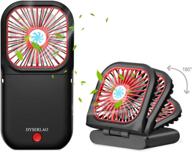 dyserlao handheld fan - 3000mah rechargeable battery, portable mini fan with foldable design, adjustable 3 speeds & 4-10 hours operation, low noise, lanyard - ideal for girls, kids, women, men, home, office, travel, outdoor (black) логотип