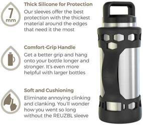 img 2 attached to 🧴 REUZBL Bottle Bumper Silicone Sleeve Protector: Optimal Handle for Yeti Rambler Flask, 26oz 36oz