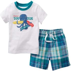 img 4 attached to 👕 Adorable Airplane T-Shirt Sets: Toddler Boys' Summer Clothes Collection