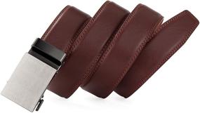 img 2 attached to 👍 Ratchet Leather Belt - 35Cm Wide - 003 LIGHT BROWN - Size 125 - Men's Belt Accessories